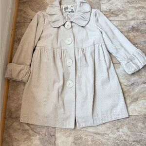 Cream Corduroy Coat with Large Buttons